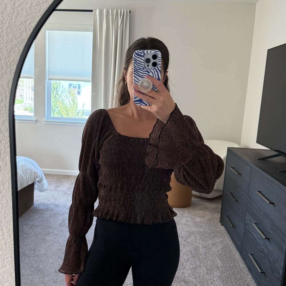 Anthropologie Chocolate Brown Blouse